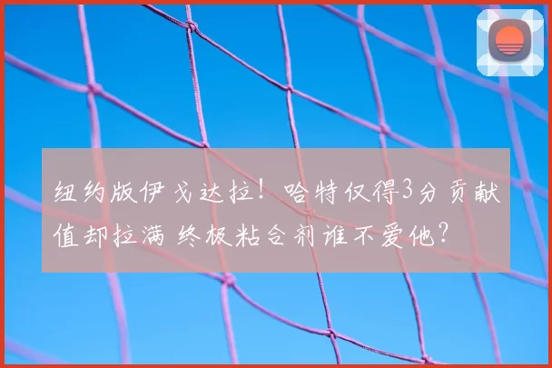 纽约版伊戈达拉!哈特仅得3分贡献值却拉满 终极粘合剂谁不爱他?